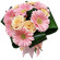 букет из кремовых роз и розовых гербер. Сумы